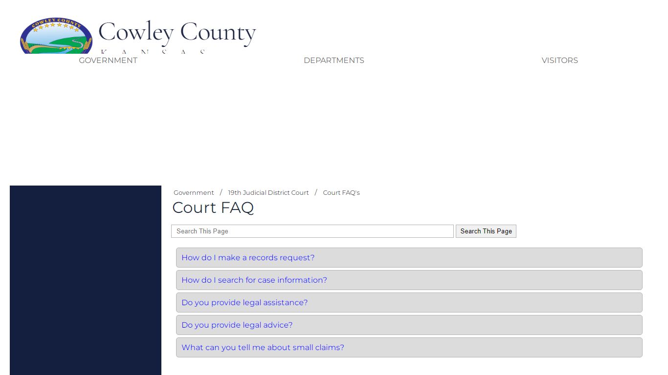 Cowley County, Kansas - Court FAQ