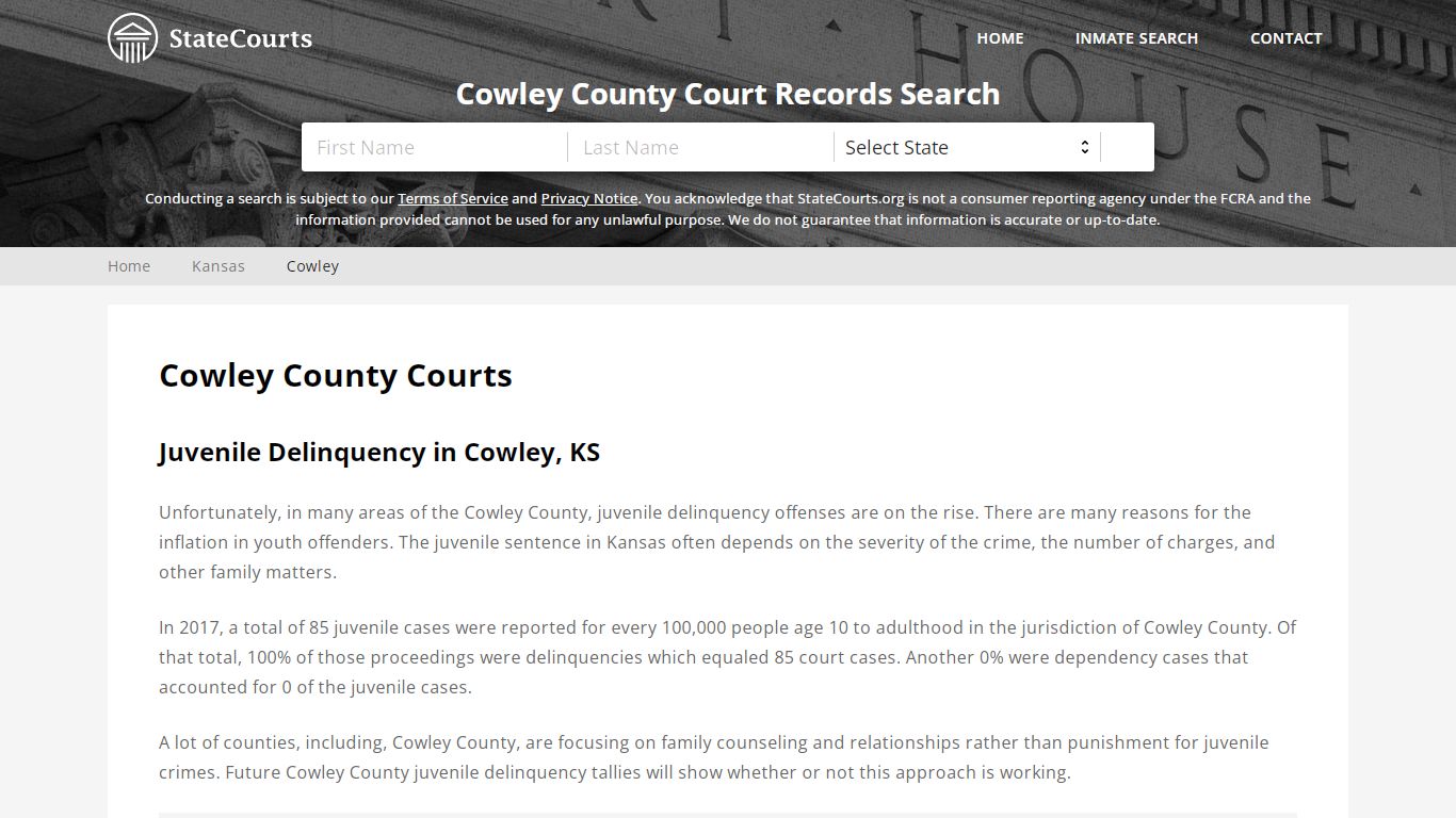 Cowley County, KS Courts - Records & Cases - StateCourts