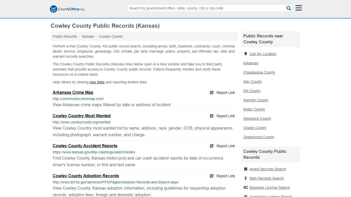 Public Records - Cowley County, KS (Business, Criminal ...